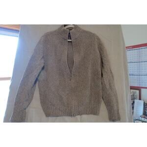 GIANETTI Italian Wool Zip Sweater | Quiet Luxury Minimalist Knit | Size M